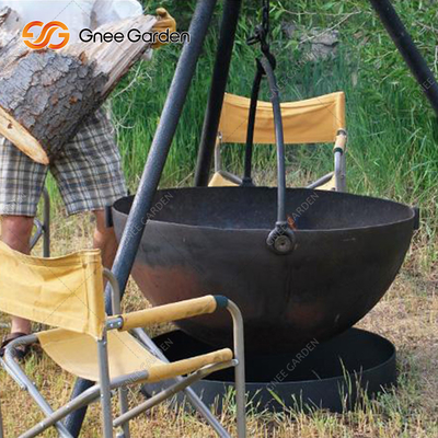 Hố cứu hỏa bán cầu bằng thép Corten ngoài trời 1000mm để cắm trại ngoài trời