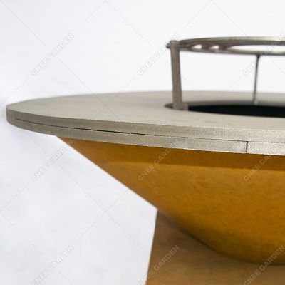 Kích thước tùy chỉnh Square Corten Steel BBQ Grill Trang trí cắm trại ngoài trời