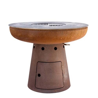 Lò nướng ngoài trời bằng thép Corten 100 cm Hố lửa bằng thép Corten cho đồ nướng