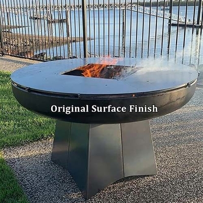 Corten Steel KD Outdoor BBQ Fire Pit Round Pre Rusted
