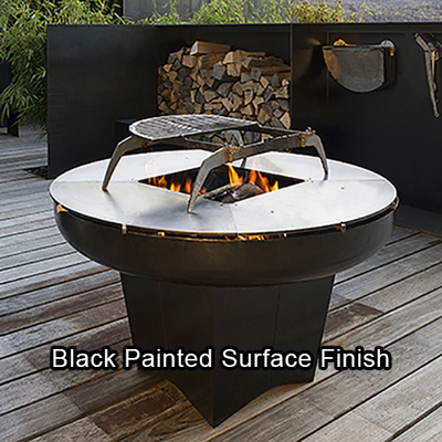 Sân hiên ngoài trời BBQ Fire Pit Grill Table Corten Steel Pre Rusted