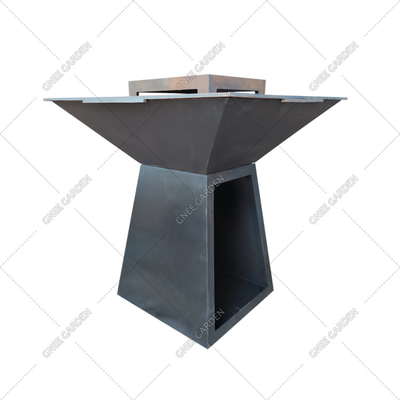 Hố lửa bằng thép Bbq Rusty Corten có cửa hàng bằng gỗ Lò nướng gas BBQ Lò nướng BBQ ngoài trời