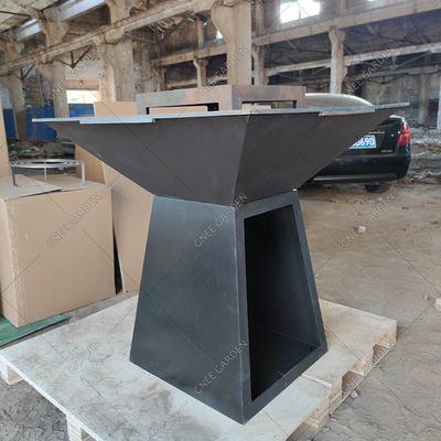 Corten Steel BBQ Fire Pit Grill Lò nướng hình thang có hình dạng Lò nướng nấu ăn ngoài trời cho sân vườn