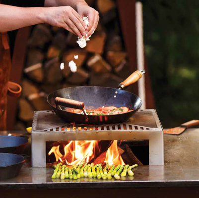 Vườn ngoài trời Teppanyaki Bbq Grill Kích thước lớn Đa chức năng với Ledge nấu ăn