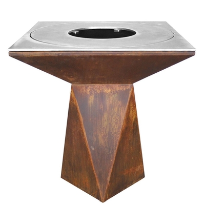 Hố lửa thép Corten rỉ sét trước để nấu ăn ngoài trời BBQ