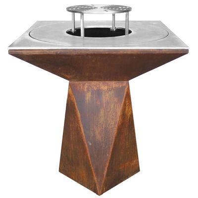 Hố lửa thép Corten rỉ sét trước để nấu ăn ngoài trời BBQ