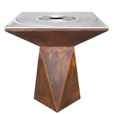 Hố lửa thép Corten rỉ sét trước để nấu ăn ngoài trời BBQ
