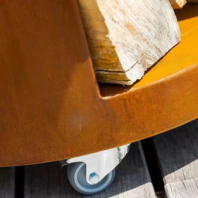 Khu vườn ngoài trời Bbq Bếp nướng Lò nướng bằng thép Corten Đốt gỗ