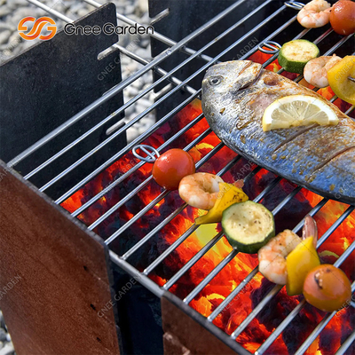1200mm vuông Corten thép BBQ Nướng than đốt trang trí