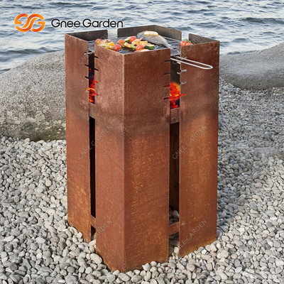 Nấu nướng ngoài trời Corten Metal Barbecue Grill Heavy Duty