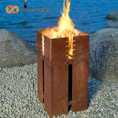 1200mm vuông Corten thép BBQ Nướng than đốt trang trí