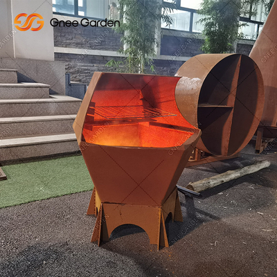Lò nướng than ngoài trời bằng thép Corten cho thịt nướng