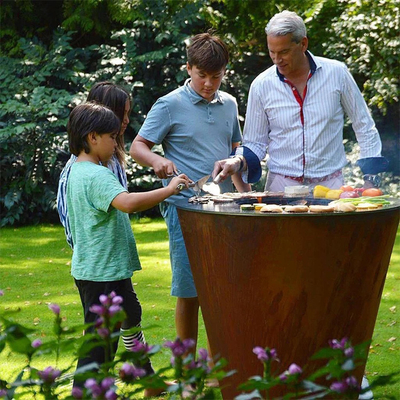 Nấu nướng ngoài trời Corten Metal Barbecue Grill Heavy Duty