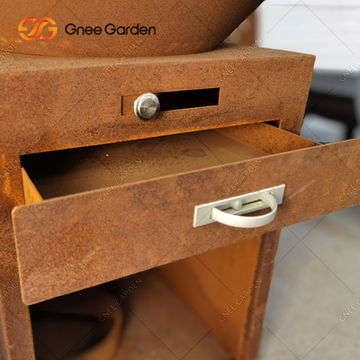 Than Corten Thép Lò nướng ngoài trời Trang trí sân sau