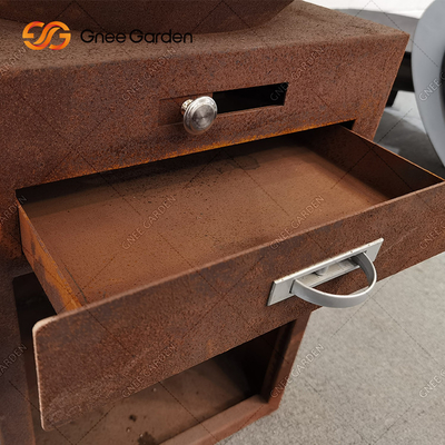 Gia đình Bạn bè BBQ Thép Ngoài trời Gỉ Corten Thép Nướng Brasero Đồ nướng Thịt nướng