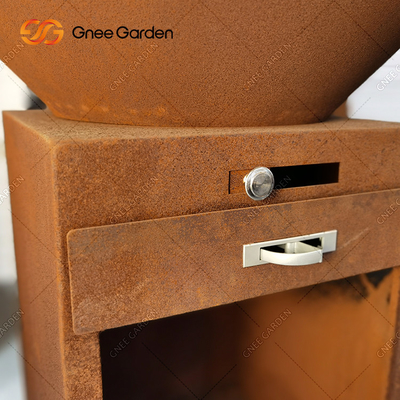 Vườn thép ngoài trời Corten Vườn lửa Hố nướng BBQ Tấm nấu nướng ngoài trời Lò nướng