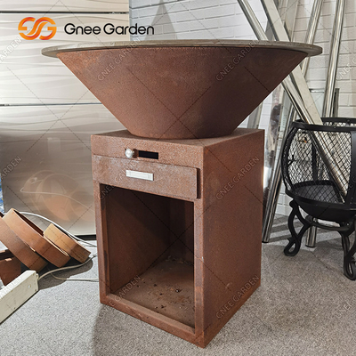 Corten Steel Garden BBQ Lò nướng ngoài trời Lò nướng cổ 31.5 &quot;