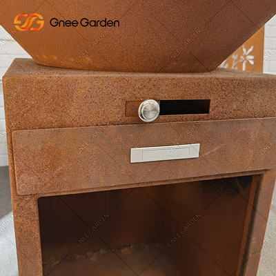 Nấu ăn ngoài trời Nướng BBQ hạng nặng Bếp lửa cổ Corten Đồ nướng bằng kim loại