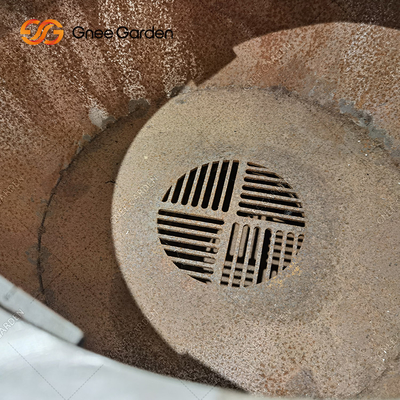 Màu rỉ sét Vỉ nướng BBQ ngoài trời Lò nướng than với đĩa nấu ăn tròn Dia 100cm