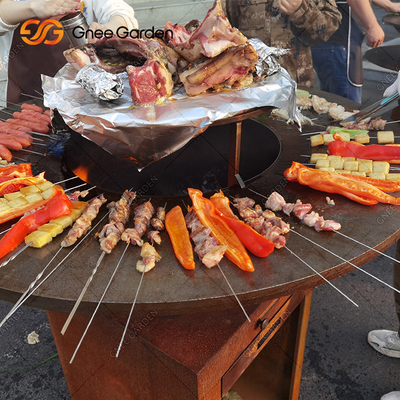 Corten Steel Garden BBQ Lò nướng ngoài trời Lò nướng cổ 31.5 &quot;