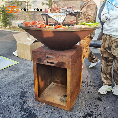 Corten Steel Garden BBQ Lò nướng ngoài trời Lò nướng cổ 31.5 &quot;