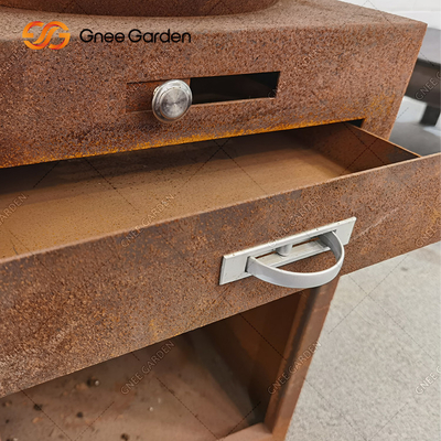 Corten Steel Garden BBQ Lò nướng ngoài trời Lò nướng cổ 31.5 &quot;