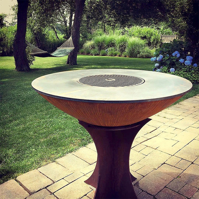 Lò nướng ngoài trời bằng thép Corten 1000mm với đế có thể tháo rời