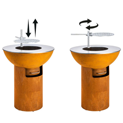 Lò nướng bằng thép hạng nặng bằng thép gỉ tròn 70 * 70 * 35 Cm