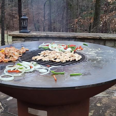 Than củi đốt bằng kim loại ngoài trời Lò nướng BBQ Chịu được thời tiết cho rau thịt