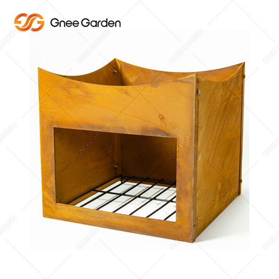 Corten thép kim loại cắm trại Rusty Thịt nướng Nướng để nấu ăn ngoài trời Rau