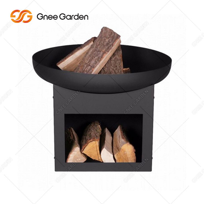 Bbq Lò nướng ngoài trời Plancha Grill Corten Steel Fire Pit Màu đen