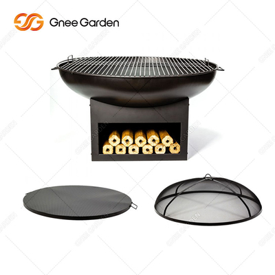 Gỉ tự nhiên Corten thép Kim loại lớn Đồ nướng Nướng ngoài trời Hố lửa tùy chỉnh