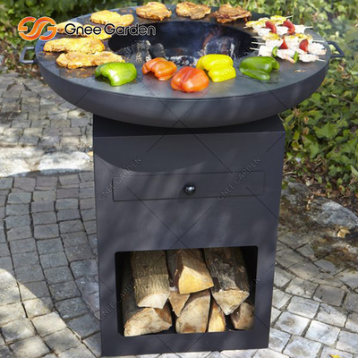 Sân ngoài trời Nhà bếp Nấu ăn Corten Steel Charcoal Bbq Grill Custom