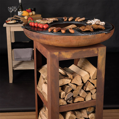 Bếp ngoài trời hiện đại Corten Thép Nướng Gỗ Đốt Cắm trại Nướng BBQ