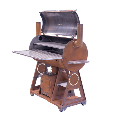Lò sưởi ngoài trời bằng thép Corten Lò nướng cắm trại BBQ với bếp nướng