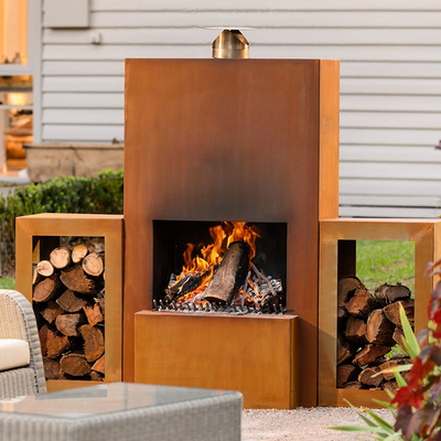 Lò sưởi ngoài trời Corten Thép đốt gỗ Hố đốt GN-FP-510