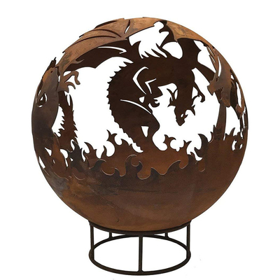 Lò sưởi kim loại gỉ thép Corten đặc biệt Hố lửa dày 5mm