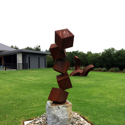 Tác phẩm điêu khắc bằng thép Corten ngoài trời Những bức tượng kim loại gỉ lớn cho vườn