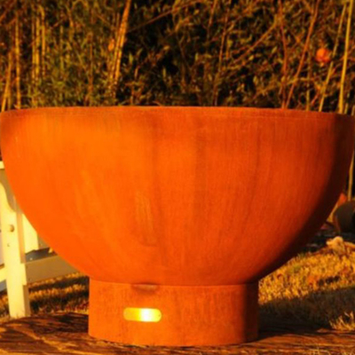 Lò sưởi cắt bằng laser có thể tùy chỉnh Hố lửa bằng thép Corten di động ngoài trời Prerusted