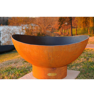 Hố lửa bằng thép Corten đốt gỗ cho trang trí sân trong