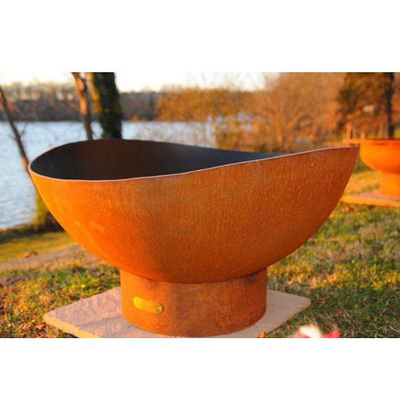 Hố lửa bằng thép Corten đốt gỗ cho trang trí sân trong