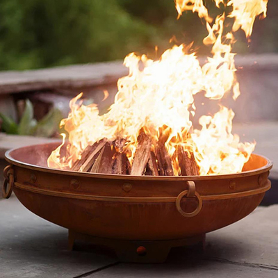 37 inch thời tiết thép tròn thép chịu lửa Hố cắm trại di động ngoài trời Brazier