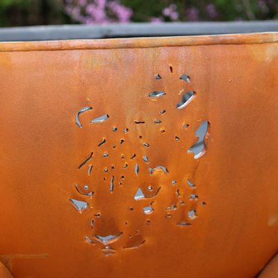 Ngoài trời Corten Thép Hố lửa Tròn Màu đen Pre Rusted