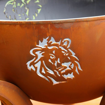 Hố lửa bằng thép Corten ngoài trời 58 inch trước khi bị rỉ sét cho sân vườn