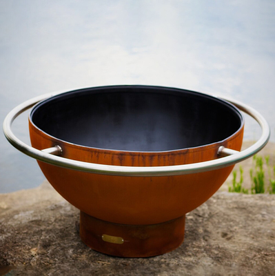 Hố lửa bằng thép Corten 120cm di động lớn cho sân trong