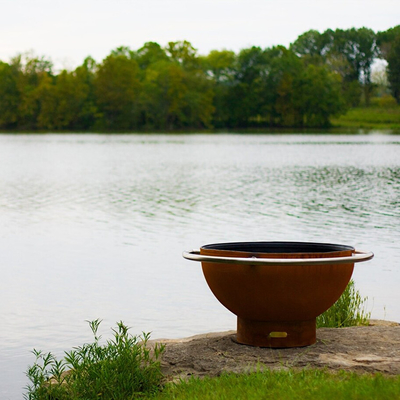 Hố lửa bằng thép Corten 120cm di động lớn cho sân trong
