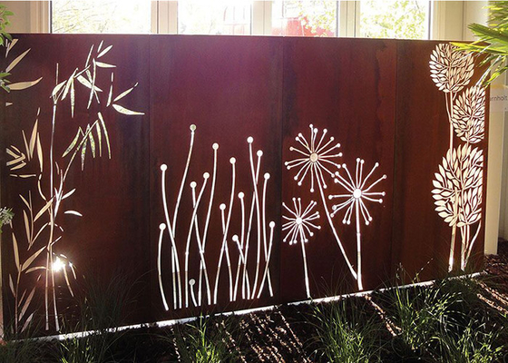 Cắt laze các mẫu bồ công anh Corten thép trang trí màn hình sân vườn