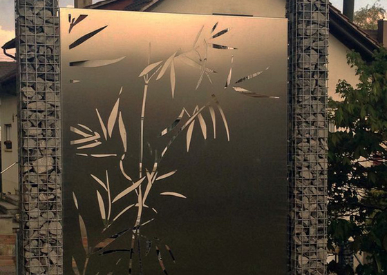 Mẫu tre Đồ trang trí sân vườn bằng kim loại Cắt laser Tấm thép Corten Trang trí ngoài trời