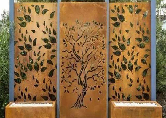 Thiết kế cây sồi Màn hình riêng tư bằng thép gỉ Corten Trang trí 600 * 1200mm