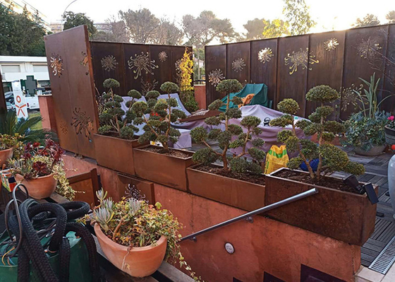 3mm Mẫu hoa cúc kim loại Đồ trang trí sân vườn Tấm cắt bằng thép Corten
